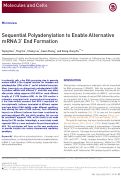 Cover page: Sequential Polyadenylation to Enable Alternative mRNA 3’ End Formation