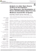 Cover page: Analysis-rcs-data: Open-Source Toolbox for the Ingestion, Time-Alignment, and Visualization of Sense and Stimulation Data From the Medtronic Summit RC+S System