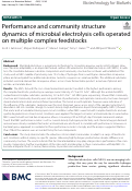 Cover page: Performance and community structure dynamics of microbial electrolysis cells operated on multiple complex feedstocks