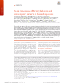 Cover page: Social dimensions of fertility behavior and consumption patterns in the Anthropocene