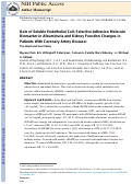 Cover page: Role of Soluble Endothelial Cell–Selective Adhesion Molecule Biomarker in Albuminuria and Kidney Function Changes in Patients With Coronary Artery Disease