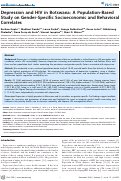 Cover page: Depression and HIV in Botswana: A Population-Based Study on Gender-Specific Socioeconomic and Behavioral Correlates