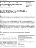 Cover page: Insulin Infusion Computer Calculator Programmed Directly Into Electronic Health Record Medication Administration Record.