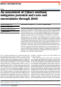 Cover page of An assessment of Chinas methane mitigation potential and costs and uncertainties through 2060.