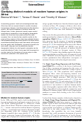 Cover page: Clarifying distinct models of modern human origins in Africa