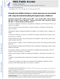 Cover page: Prenatal and Childhood Tobacco Smoke Exposure Are Associated With Sleep-Disordered Breathing Throughout Early Childhood