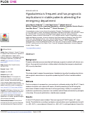 Cover page: Hypokalemia is frequent and has prognostic implications in stable patients attending the emergency department