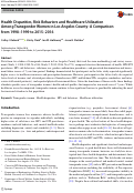 Cover page: Health Disparities, Risk Behaviors and Healthcare Utilization Among Transgender Women in Los Angeles County: A Comparison from 1998–1999 to 2015–2016