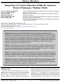 Cover page: Integration of Geriatric Education Within the American Board of Emergency Medicine Model