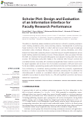 Cover page: Scholar Plot: Design and Evaluation of an Information Interface for Faculty Research Performance