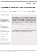 Cover page: Opportunities to use electronic health record audit logs to improve cancer care