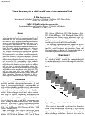 Cover page: Visual Learning for a Mid Level Pattern Discrimination Task