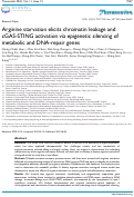 Cover page: Arginine starvation elicits chromatin leakage and cGAS-STING activation via epigenetic silencing of metabolic and DNA-repair genes