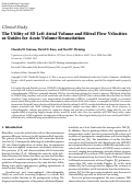 Cover page: The Utility of 3D Left Atrial Volume and Mitral Flow Velocities as Guides for Acute Volume Resuscitation.