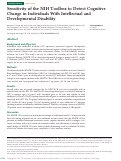 Cover page: Sensitivity of the NIH Toolbox to Detect Cognitive Change in Individuals With Intellectual and Developmental Disability