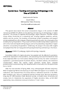 Cover page: Special Issue: Teaching and Learning Anthropology in the Time of COVID-19