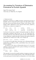 Cover page: Accounting for Variation of Diminutive Formation in Porteño Spanish