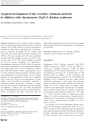 Cover page: Atypical development of the executive attention network in children with chromosome 22q11.2 deletion syndrome