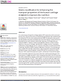 Cover page: Matrix modification for enhancing the transport properties of the human cartilage endplate to improve disc nutrition