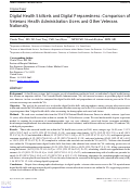 Cover page: Digital Health Skillsets and Digital Preparedness: Comparison of Veterans Health Administration Users and Other Veterans Nationally