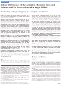 Cover page: Ethnic difference of the anterior chamber area and volume and its association with angle width.