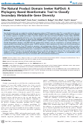 Cover page: The Natural Product Domain Seeker NaPDoS: A Phylogeny Based Bioinformatic Tool to Classify Secondary Metabolite Gene Diversity