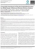 Cover page: Comparable Impairment of Vascular Endothelial Function by a Wide Range of Electronic Nicotine Delivery Devices