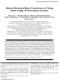 Cover page: Altered structural brain connectome in young adult fragile X premutation carriers