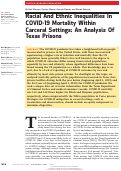 Cover page: Racial And Ethnic Inequalities In COVID-19 Mortality Within Carceral Settings: An Analysis Of Texas Prisons