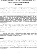 Cover page: Mayoral Control and the Reorganization of a Large Urban School District