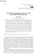 Cover page: A Hybrid EM Algorithm for Linear Two-Way Interactions With Missing Data