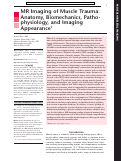 Cover page: MR Imaging of Muscle Trauma: Anatomy, Biomechanics, Pathophysiology, and Imaging Appearance