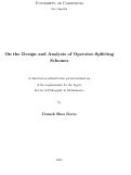 Cover page: On the Design and Analysis of Operator-Splitting Schemes