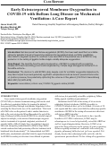 Cover page: Early Extracorporeal Membrane Oxygenation in COVID-19 with Bullous Lung Disease on Mechanical Ventilation: A Case Report