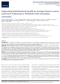 Cover page: Improving biobehavioral health in younger breast cancer survivors: Pathways to Wellness trial secondary outcomes