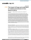 Cover page: The impact of large and small dams on malaria transmission in four basins in Africa