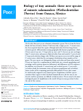Cover page: Biology of tiny animals: three new species of minute salamanders (Plethodontidae: Thorius) from Oaxaca, Mexico