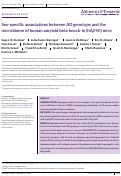 Cover page: Sex‐specific associations between AD genotype and the microbiome of human amyloid beta knock‐in (hAβ‐KI) mice