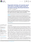 Cover page: Sequential selection of economic good and action in medial frontal cortex of macaques during value-based decisions.