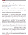 Cover page: Automated identification of mouse visual areas with intrinsic signal imaging