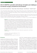 Cover page: ICD-10-CM/PCS: potential methodologic strengths and challenges for thoracic surgery researchers and reviewers