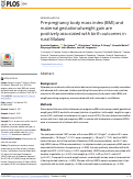 Cover page: Pre-pregnancy body mass index (BMI) and maternal gestational weight gain are positively associated with birth outcomes in rural Malawi