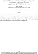 Cover page: Impaired Inhibitory Control in Women Taking Anti-Androgenic Oral Contraceptives – Implications for Anxiety