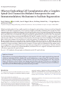 Cover page: Olfactory Ensheathing Cell Transplantation after a Complete Spinal Cord Transection Mediates Neuroprotective and Immunomodulatory Mechanisms to Facilitate Regeneration