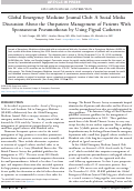 Cover page: Global Emergency Medicine Journal Club: A Social Media Discussion about the Outpatient Management of Patients with Spontaneous Pneumothorax by Using Pigtail Catheters