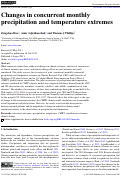 Cover page: Changes in concurrent monthly&nbsp;precipitation and temperature extremes