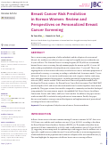 Cover page: Breast Cancer Risk Prediction in Korean Women: Review and Perspectives on Personalized Breast Cancer Screening.