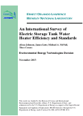 Cover page: An International Survey of Electric Storage Tank Water Heater Efficiency and Standards