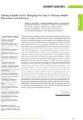 Cover page: Kidney Health for All: Bridging the Gap in Kidney Health Education and Literacy.