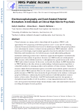 Cover page: Electroencephalography and Event-Related Potential Biomarkers in Individuals at Clinical High Risk for Psychosis